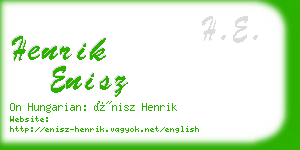 henrik enisz business card